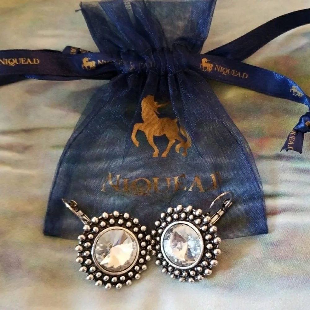 NIQUEA.D // ltd ed antique silver crystal drop earrings